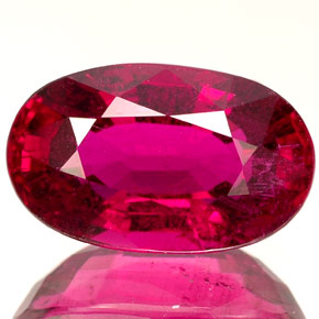 turmalina rubelita Roja Rosa natural de 3.61 ct, Corte Óvalo, VS