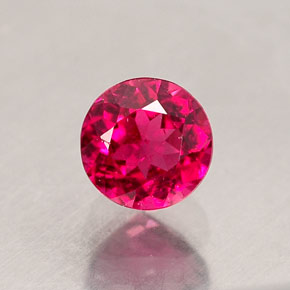 Turmalina rubelita rojo natural de 0,71 ct, corte redondo, VS