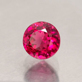 Turmalina rubelita rojo natural de 0,71 ct, corte redondo, VS