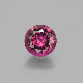 turmalina rubelita Rojo púrpura natural de 1.26 ct, Corte Redondo, VS
