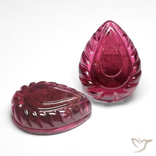Gemas de turmalina rubelita Magenta intenso natural de 27.43 ct, En forma de pera, Translúcido
