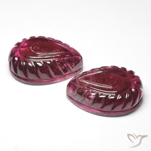 Gemas de turmalina rubelita Magenta intenso natural de 27.43 ct, En forma de pera, Translúcido