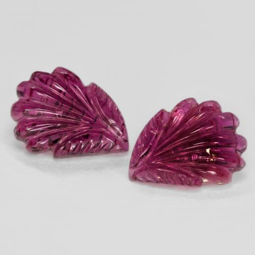 Gemas de turmalina rubelita rojo natural de 4,78 ct, corte flor, translúcido