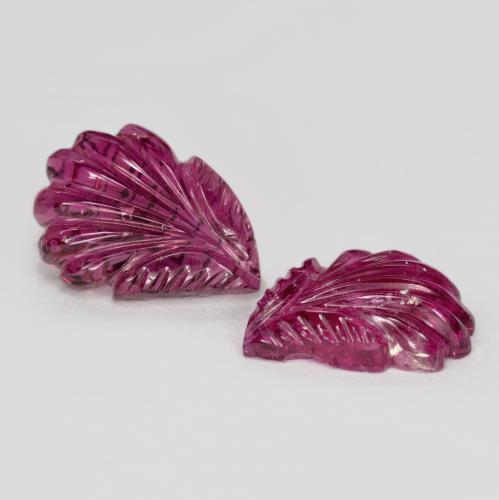 Gemas de turmalina rubelita rojo natural de 4,78 ct, corte flor, translúcido