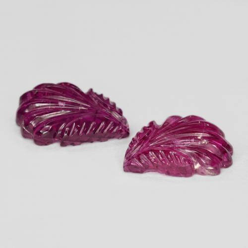 Gemas de turmalina rubelita rojo natural de 4,78 ct, corte flor, translúcido
