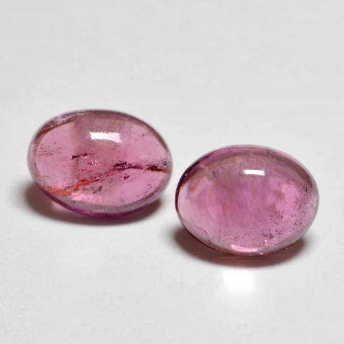 Gemas de turmalina rubelita Magenta intenso natural de 2.53 ct, Corte Óvalo, Transparente