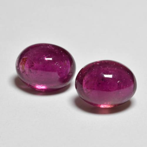 Gemas de turmalina rubelita Púrpura rojizo natural de 5.70 ct, Corte Óvalo, Transparente
