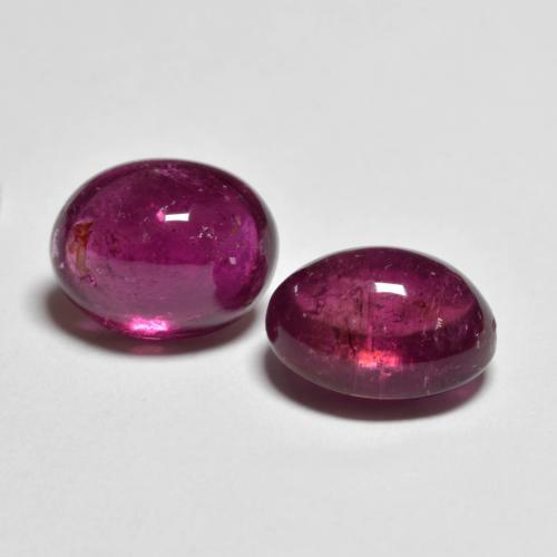 Gemas de turmalina rubelita Púrpura rojizo natural de 5.70 ct, Corte Óvalo, Transparente