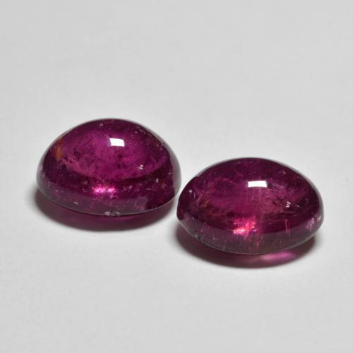 Gemas de turmalina rubelita Púrpura rojizo natural de 5.70 ct, Corte Óvalo, Transparente