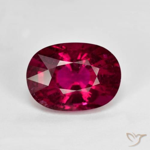 3.45ct Natural Rojo oscuro turmalina rubelita, Ovalada, VS-SI
