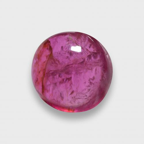 turmalina rubelita Rojo frambuesa natural de 2.46 ct, Corte Redondo, Translúcido