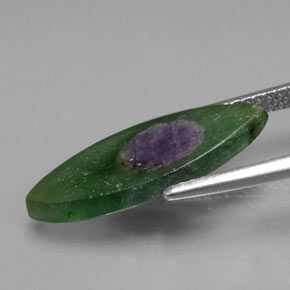 Rubí en fucsita Bicolor natural de 3.70 ct, Marquesa, Translúcido