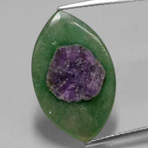 Rubí en fucsita bicolor natural de 5,48 ct, marquesa, translúcido