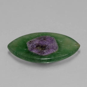Rubí en fucsita bicolor natural de 5,48 ct, marquesa, translúcido