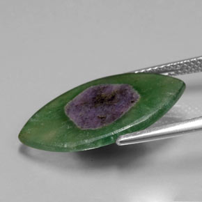 Rubí en fucsita bicolor natural de 5,48 ct, marquesa, translúcido