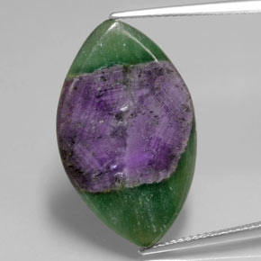 Rubí en fucsita bicolor natural de 14,59 ct, marquesa, translúcido