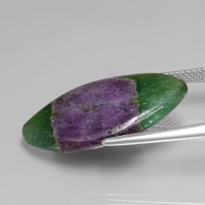 Rubí en fucsita bicolor natural de 14,59 ct, marquesa, translúcido