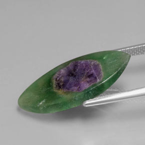Rubí en fucsita bicolor natural de 6,89 ct, marquesa, translúcido