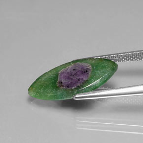 Rubí en fucsita Bicolor natural de 4.10 ct, Marquesa, Transparente