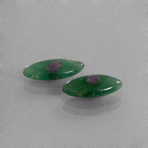 Gemas de rubí en fucsita bicolor natural de  ct, marquesa, translúcido