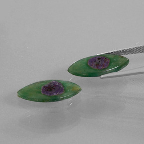 Gemas de Rubí en fucsita Bicolor natural de  ct, Marquesa, Translúcido