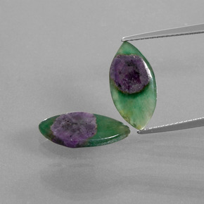 Gemas de Rubí en fucsita Bicolor natural de  ct, Marquesa, Translúcido