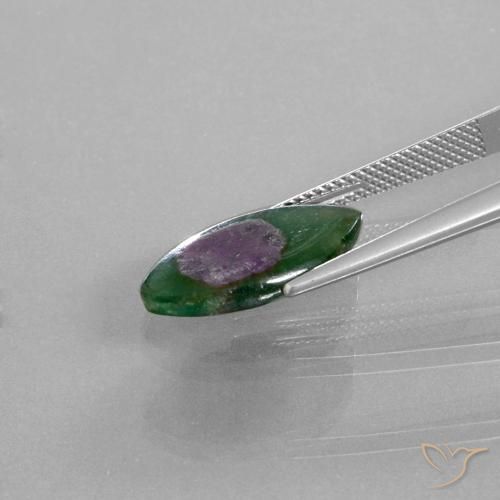 Rubí en fucsita Multicolor natural de 5.03 ct, Marquesa, Translúcido