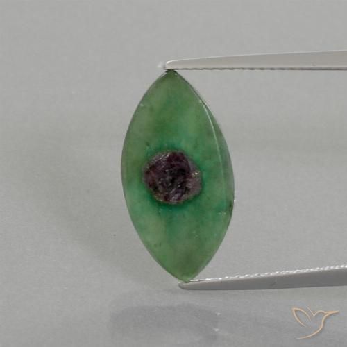 3.90ct Natural Multicolor Rubí en fucsita, Marquesa, Translúcido