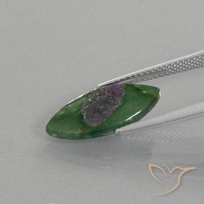 Rubí en fucsita Multicolor natural de 3.20 ct, Marquesa, Translúcido
