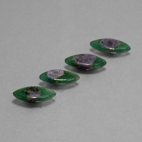 Gemas de Rubí en fucsita Bicolor natural de  ct, Marquesa, Translúcido