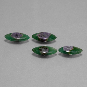 Gemas de Rubí en fucsita Bicolor natural de  ct, Marquesa, Translúcido