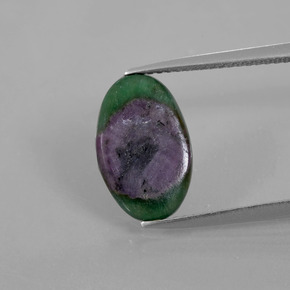 Rubí en fucsita bicolor natural de 3,14 ct, corte óvalo, translúcido