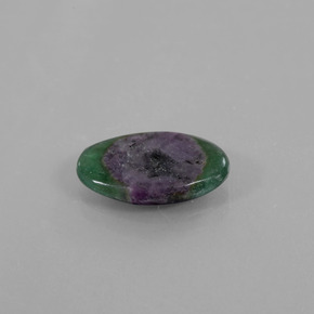 Rubí en fucsita bicolor natural de 3,14 ct, corte óvalo, translúcido
