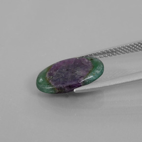 Rubí en fucsita bicolor natural de 3,14 ct, corte óvalo, translúcido