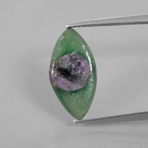Rubí en fucsita bicolor natural de 2,68 ct, marquesa, translúcido