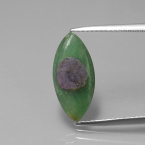 Rubí en fucsita bicolor natural de 2,38 ct, marquesa, translúcido