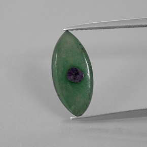 Rubí en fucsita multicolor natural de 1,98 ct, marquesa, translúcido