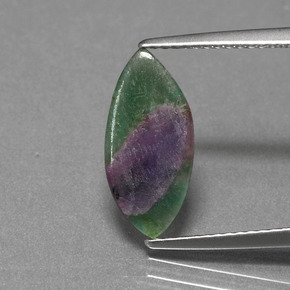 Rubí en fucsita bicolor natural de 1,30 ct, marquesa, translúcido