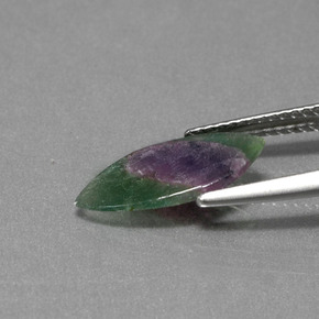 Rubí en fucsita bicolor natural de 1,30 ct, marquesa, translúcido