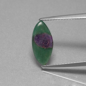 Rubí en fucsita bicolor natural de 1,24 ct, marquesa, translúcido