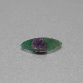 Rubí en fucsita bicolor natural de 1,24 ct, marquesa, translúcido
