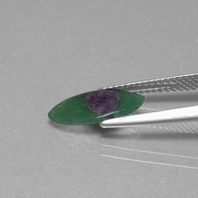 Rubí en fucsita bicolor natural de 1,24 ct, marquesa, translúcido