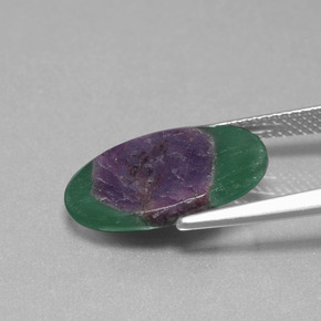 Rubí en fucsita Multicolor natural de 5.28 ct, Corte Óvalo, Translúcido