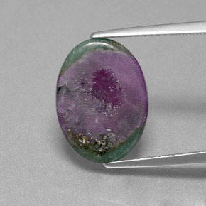 Rubí en fucsita bicolor natural de 4,55 ct, corte óvalo, translúcido