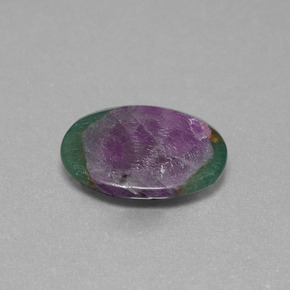 Rubí en fucsita bicolor natural de 4,55 ct, corte óvalo, translúcido