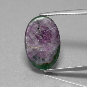 Rubí en fucsita multicolor natural de 6,33 ct, corte óvalo, translúcido