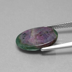Rubí en fucsita multicolor natural de 6,33 ct, corte óvalo, translúcido
