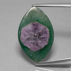 Rubí en fucsita bicolor natural de 13,47 ct, marquesa, translúcido