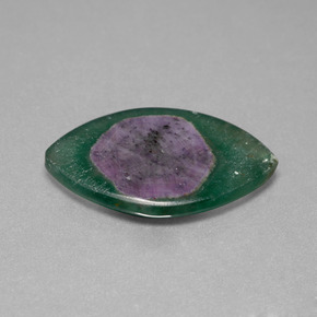 Rubí en fucsita bicolor natural de 13,47 ct, marquesa, translúcido