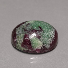 Rubí zoisita multicolor natural de 13,91 ct, corte óvalo, opaco